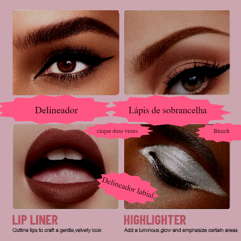 Maquiagem Versátil 5 em 1 – Caneta Lip Liner