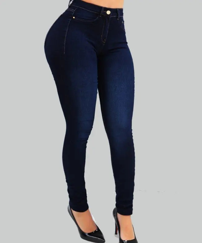 Jeans Skinny Feminino de Cintura Alta Lipo Bumbum