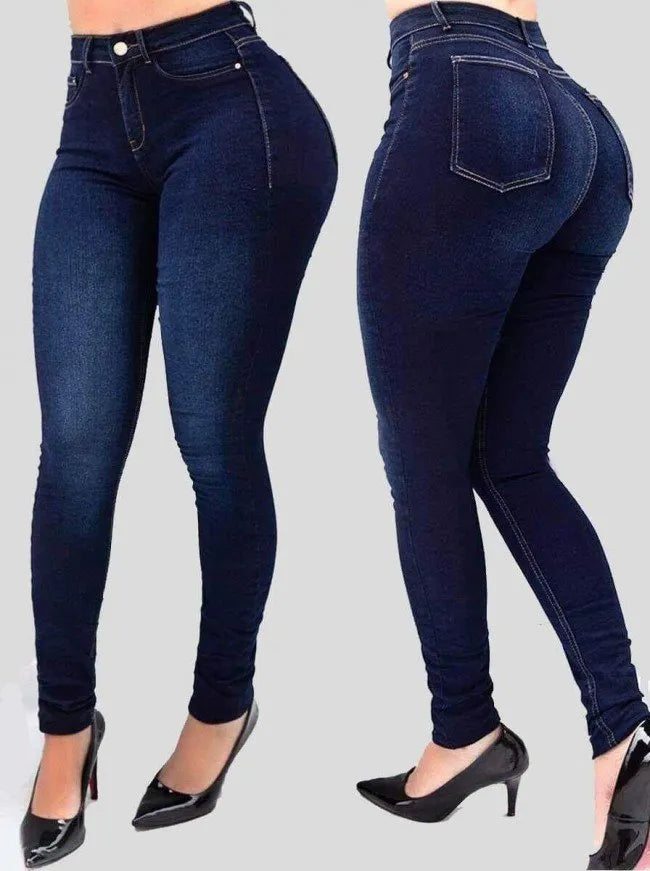 Jeans Skinny Feminino de Cintura Alta Lipo Bumbum