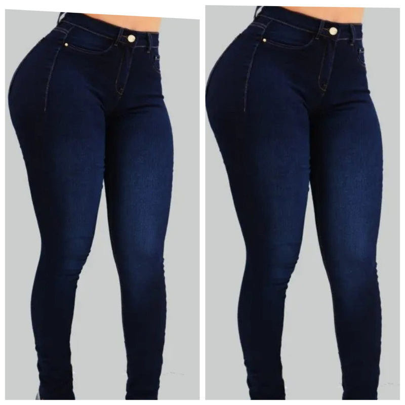 Jeans Skinny Feminino de Cintura Alta Lipo Bumbum