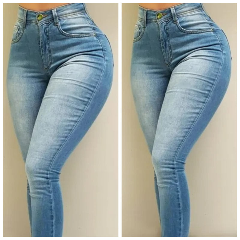 Jeans Skinny Feminino de Cintura Alta Lipo Bumbum